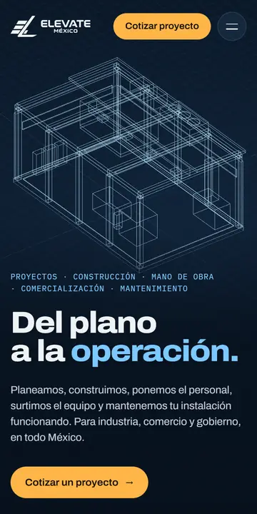 Sitio de Elevate México en celular: Del plano a la operación